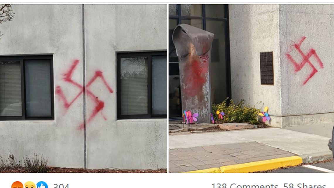 Police in Spokane, Washington are investigating after a local Jewish temple was defaced with swastikas.
