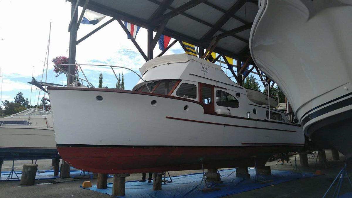 A 1949 Ed Monk wooden boat remained for some time at Port Orchard Yacht Club, according to dock captain Noelle Morris. She said she believes it is the vessel that later was spotted sinking into Filucy Bay.