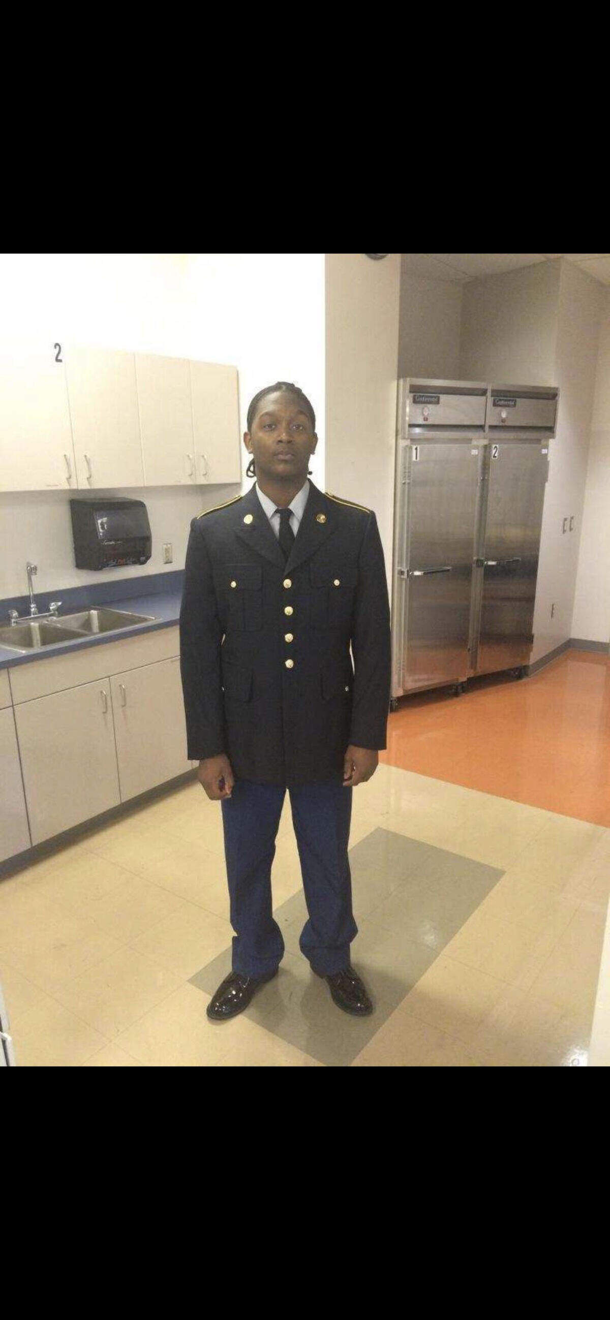 Rodney Chandler wearing a JROTC uniform.
