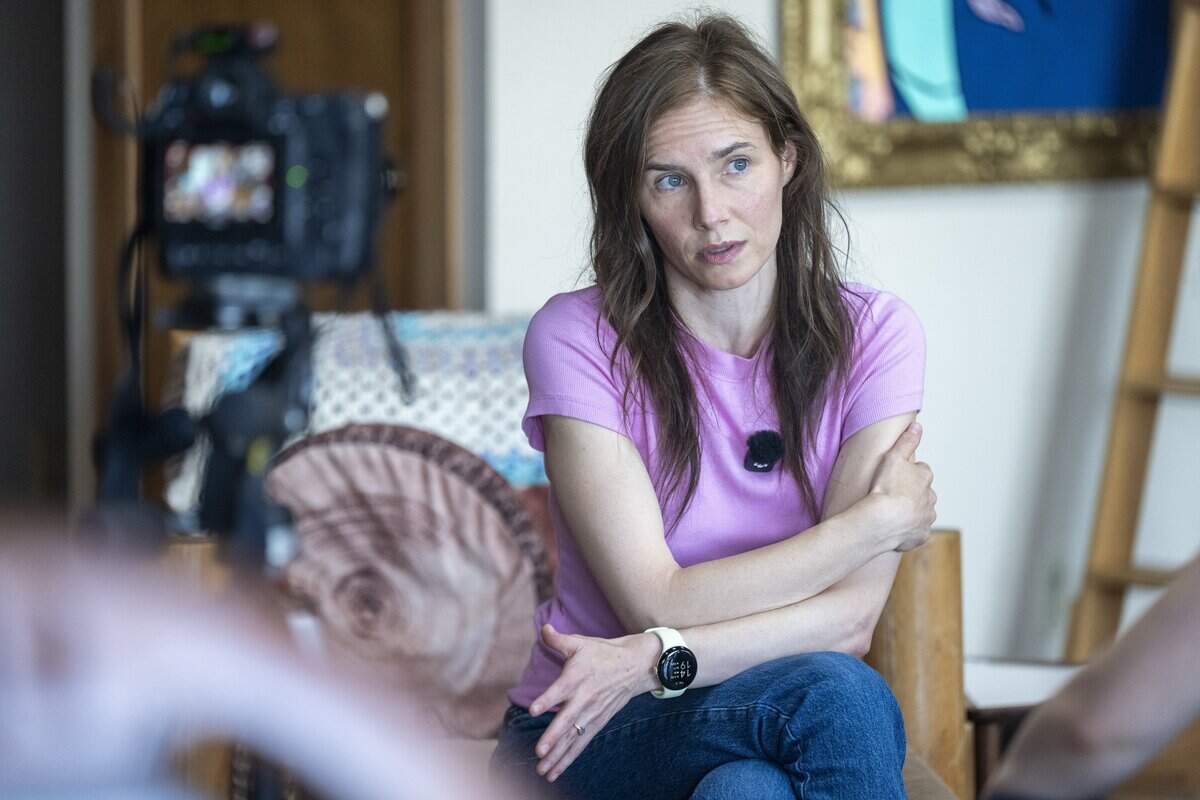 Amanda Knox speaks with The News Tribune about her upcoming one-woman show, “Cartwheel,” on Tuesday, July 7, 2026, at her home in Vashon, Wash.