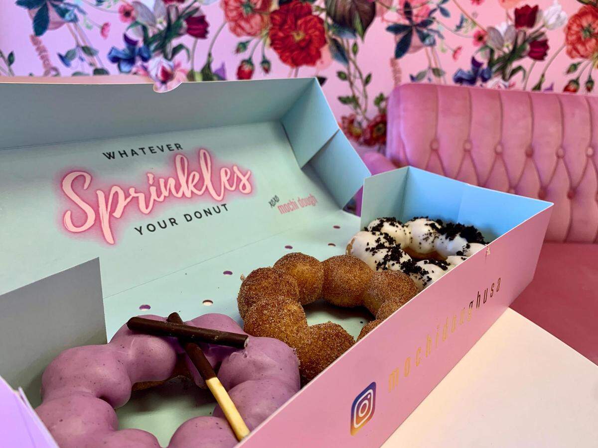 Mochi Dough offers six rotating flavors of mochi doughnuts at 3818 Bridgeport Way West in University Place, along with bubble tea from Bober Tea.