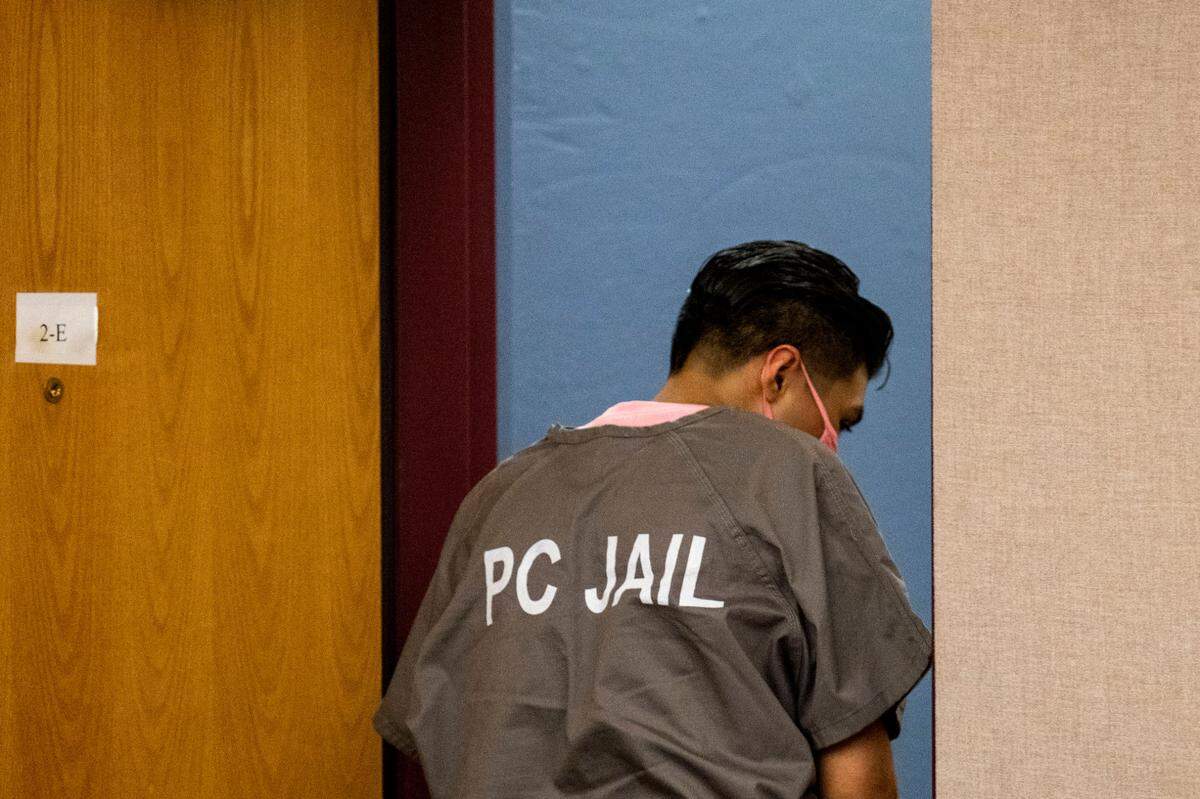 After being sentenced to 361 months in prison for the murder of Camille Love, Santiago Mederos, 31, leaves a Pierce County Superior Court room on Friday, Oct. 14, 2022, in Tacoma, Wash.