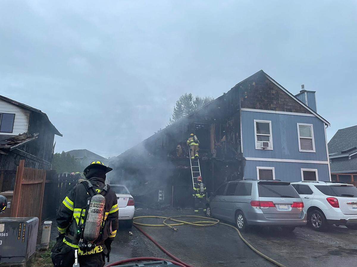 Tacoma firefighters responded to a fire that destroyed a home and damaged a second on September 12, 2025.