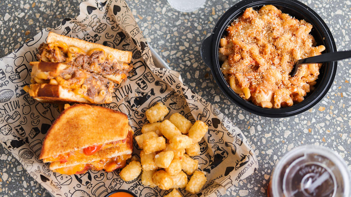 Local franchisees have opened the first Washington state location of I Heart Mac and Cheese at Point Ruston. Pictured here: chicken parmesan mac and cheese bowl, the BLT (bacon and tomato with cheese) and the Best of Both Worlds with pulled beef and mac.