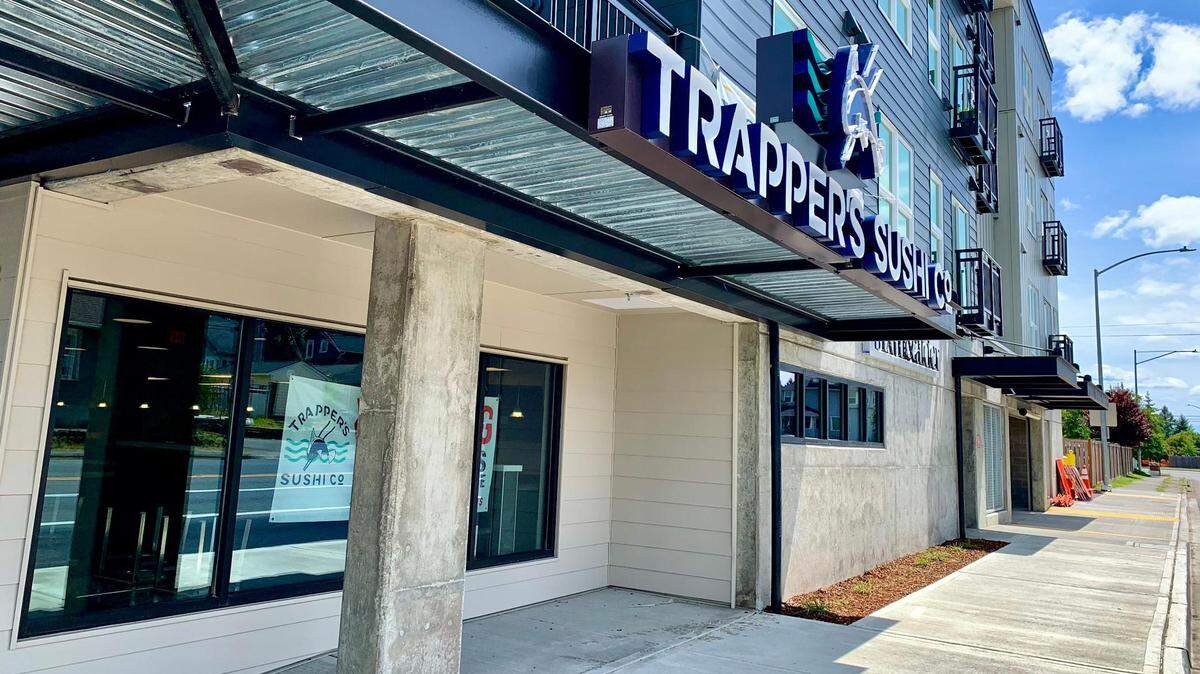Trapper’s Sushi returns to Tacoma in June 2021, located on the bottom floor of the Sixth & Alder Apartments.