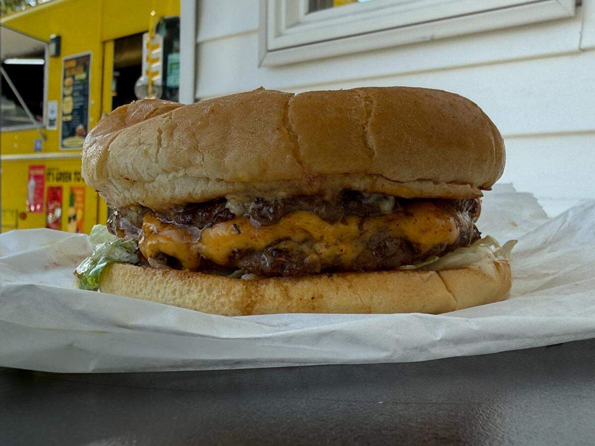 Find Bomb Burger, a food truck from the owner of the since-closed It’s Greek To Me, parked on Sixth Avenue and Fife Street in Tacoma.
