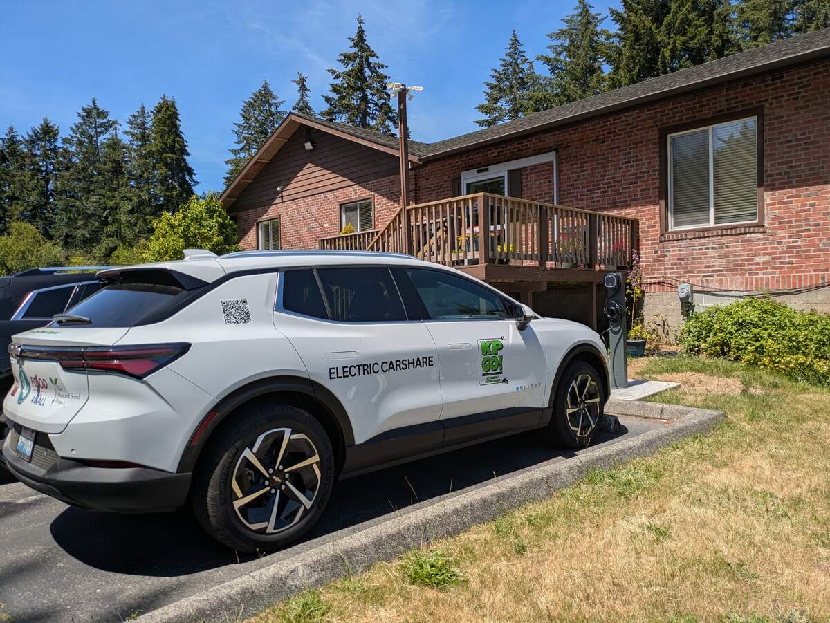 The 2026 Chevy Equinox EV that Key Peninsula residents can reserve for up to six hours has space for five passengers.