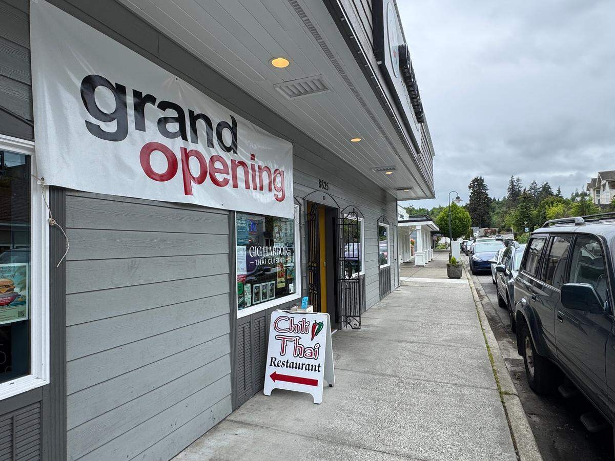 The entrance to Gig Harbor Thai Cuisine, now under Chili Thai management, on Friday, May 16, 2025, in Gig Harbor, Wash.