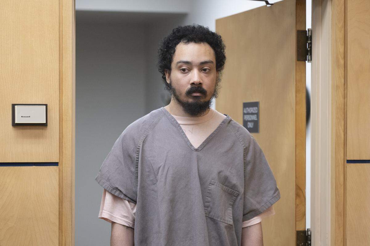 Nicholas Fitzgerald Matthew enters the courtroom for his sentencing on Friday, May 29, 2026, at Pierce County Superior Court in Tacoma, Wash. Matthew was convicted of trying to murder a woman walking alone on a trail at Tacoma's Point Defiance Park and was sentenced Friday to 22 years in prison.