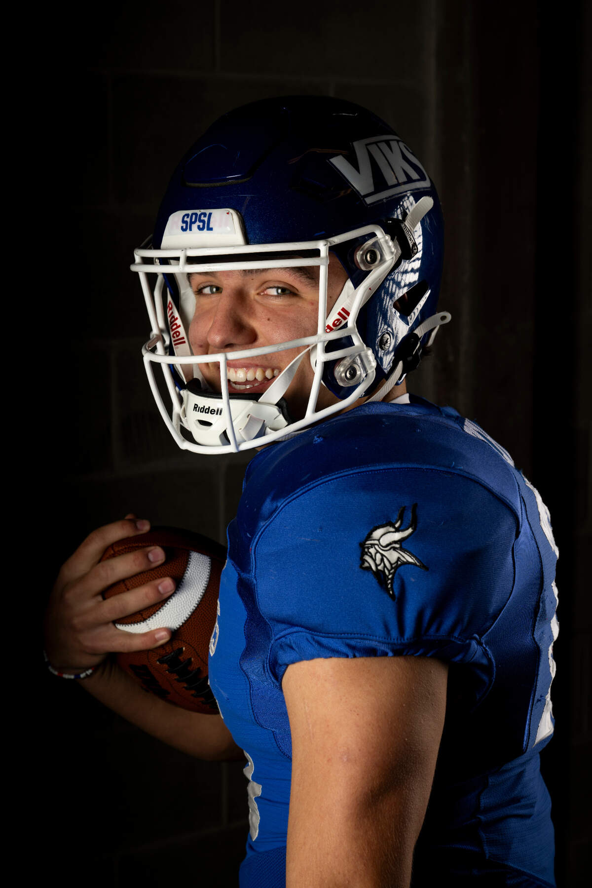 Curtis senior quarterback Rocco Koch poses for a portrait after being selected as first-team offense for The News Tribune’s 2023 All-Area football team at Mount Tahoma High School, on Sunday, Dec. 10, 2023, in Tacoma, Wash.