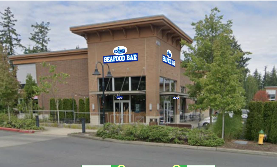 A rendering shows where the sign will go for a new Ivar’s seafood bar at 4901 Point Fosdick Dr. in Gig Harbor, Wash. The chain hopes to open the location by February 2026, company president Bob Donegan told The News Tribune.