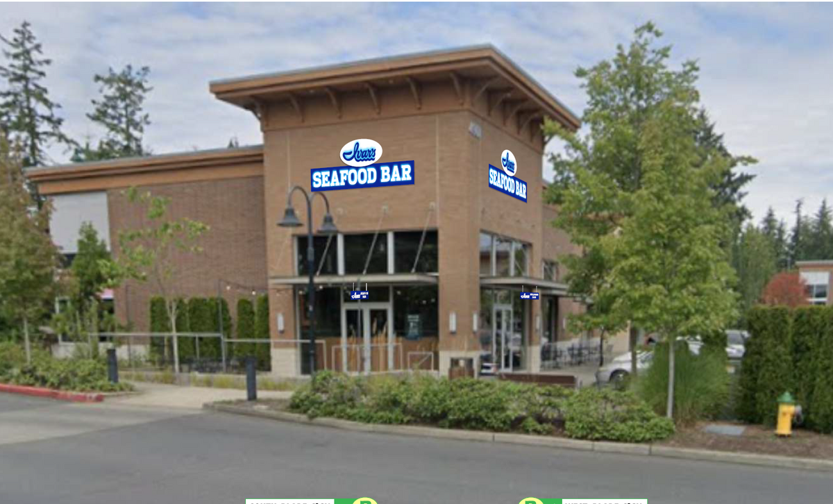 A rendering shows where the sign will go for a new Ivar’s seafood bar at 4901 Point Fosdick Dr. in Gig Harbor, Wash. The chain hopes to open the location by February 2026, company president Bob Donegan told The News Tribune.