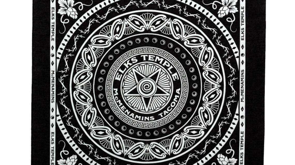 Idea for cloth face mask: McMenamins selling Elks Temple Star-design bandana