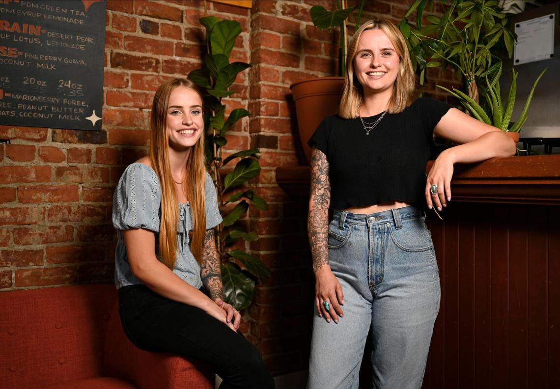 Curran Coffee owners and sisters Emily Curran, left, and Jordyn Curran, right, opened their first cafe at 2123 N. 30th St. in Tacoma in June.