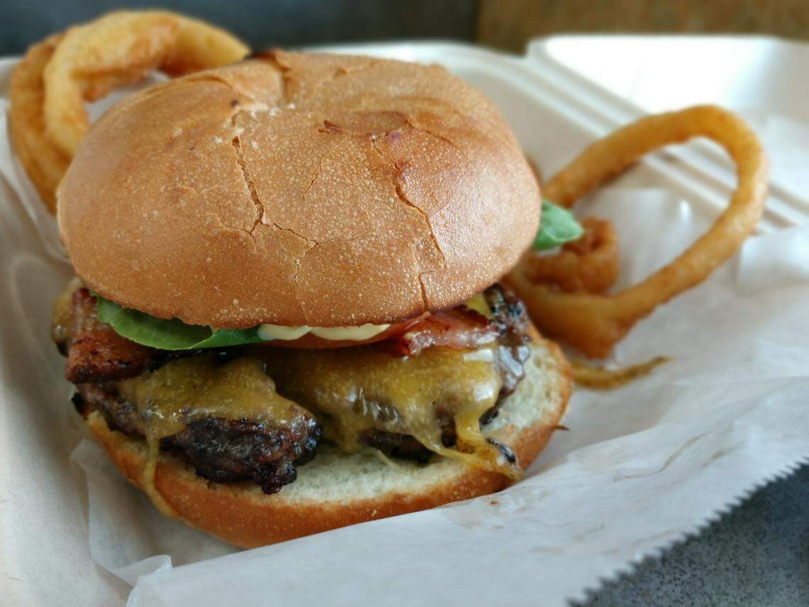 A bacon cheeseburger from Build-A-Burger in Tacoma.