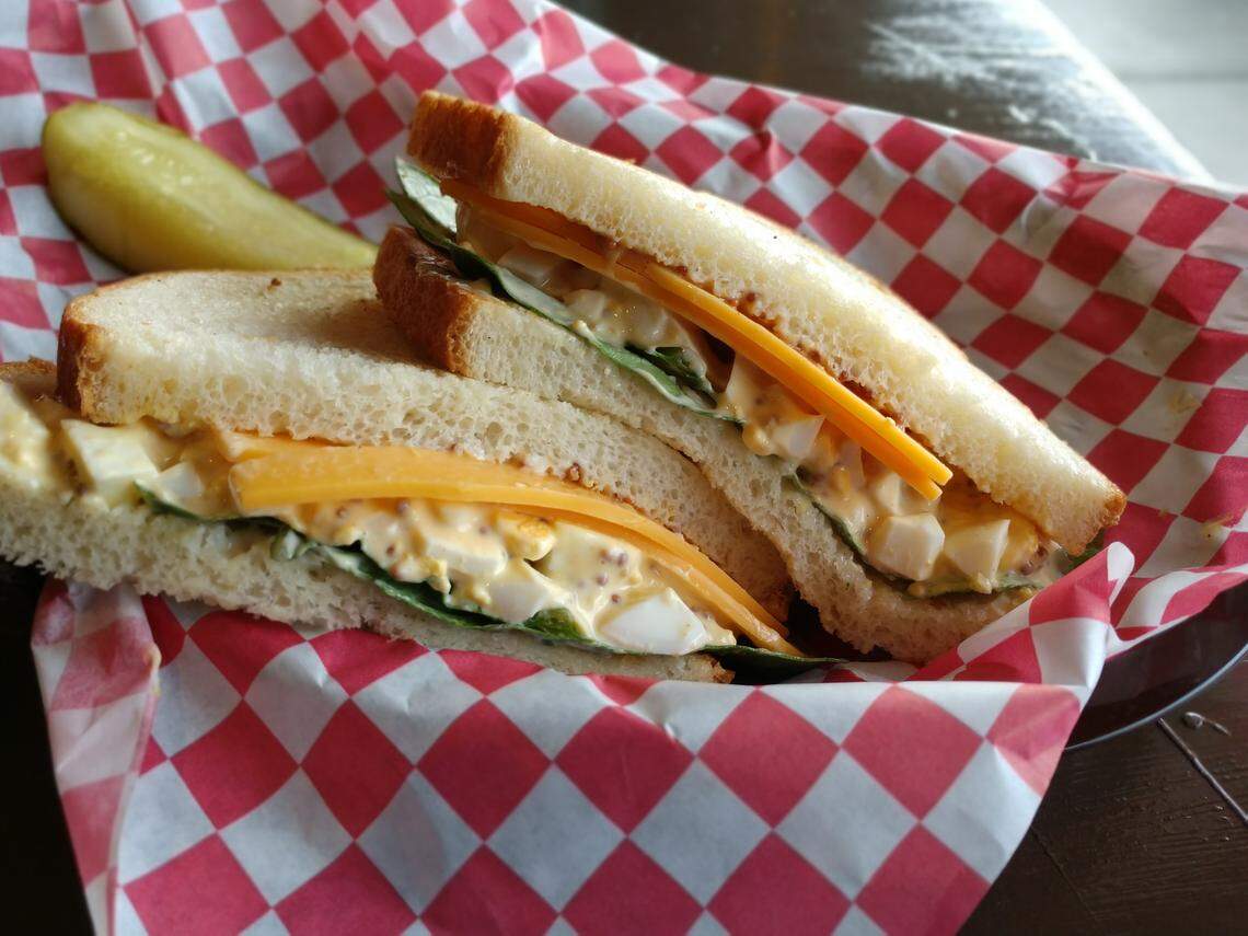 An egg salad sandwich from Acorn Brewing in Edgewood.