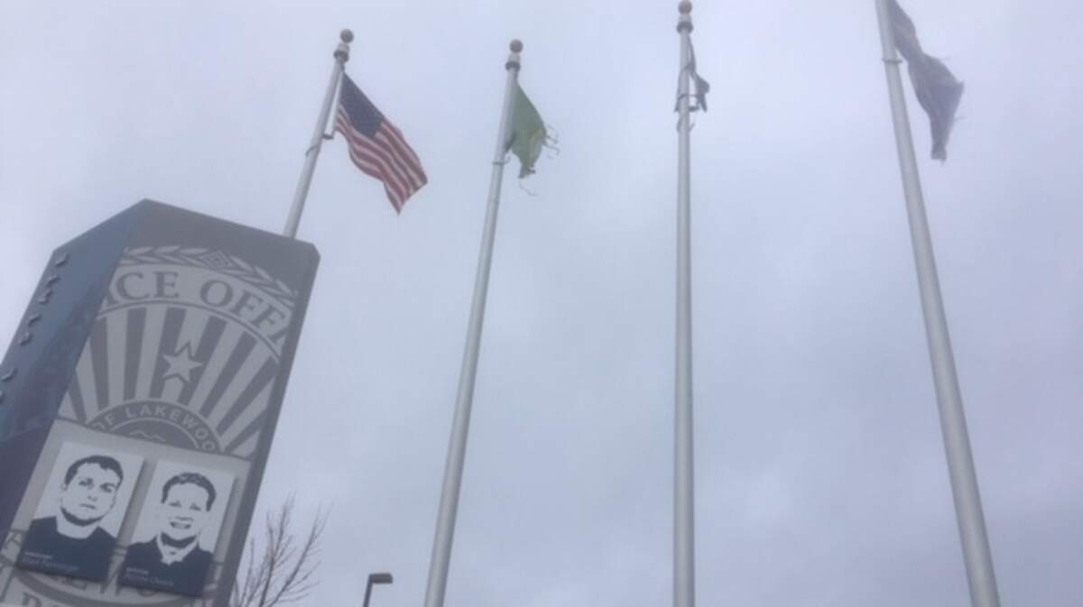 The four flags flying above the memorial plaza for four fallen Lakewood police officers in Parkland have seen better days. Meanwhile, the ninth anniversary of their killings is coming up.