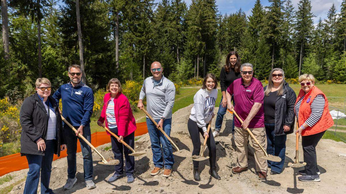 Current and former elected officials and staff from the city of Gig Harbor and state Sen. Deborah Krishnadasan, D-Gig Harbor, for the 26th Legislative District attended the groundbreaking of the YMCA portion of the Gig Harbor Sports Complex on Saturday, May 3, 2025, in Gig Harbor, Wash.