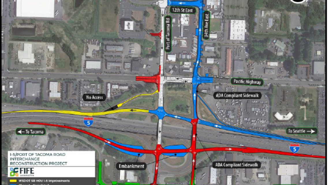 Tacoma-area I-5 lane closures this weekend are part of $64 million project