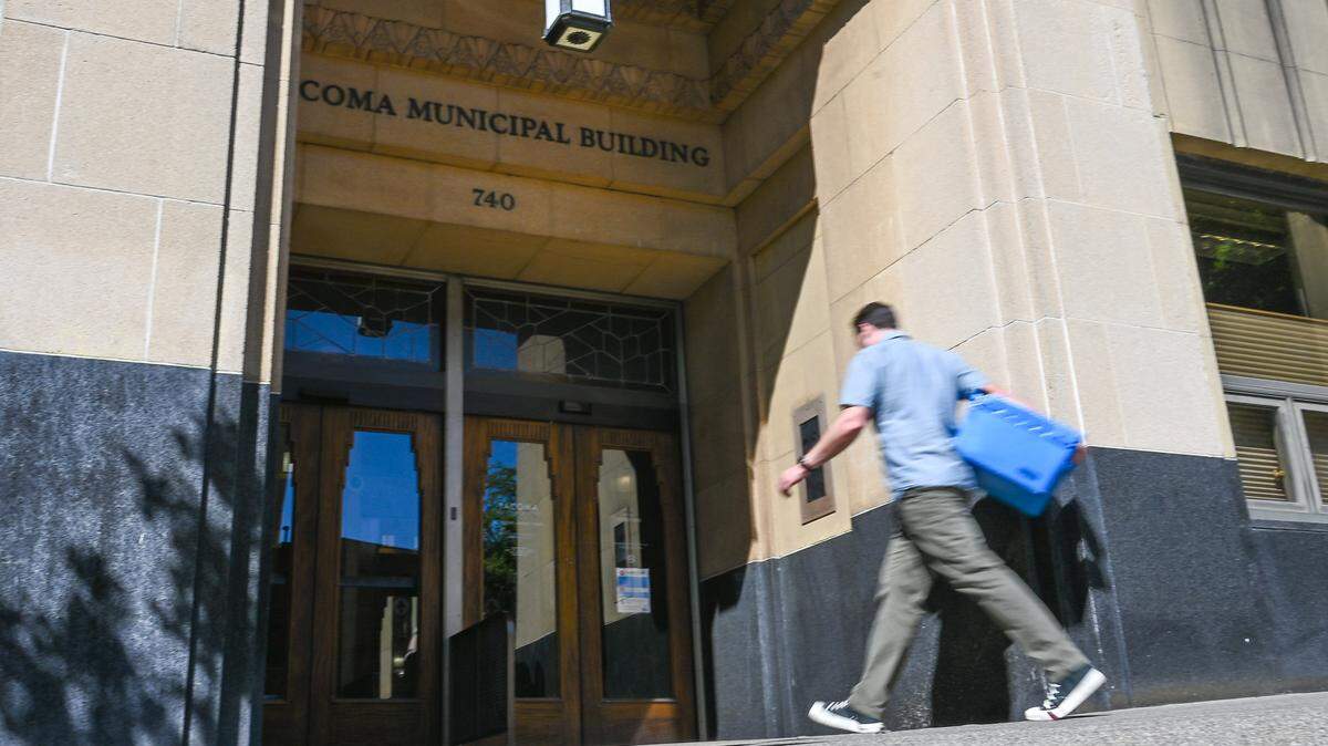 Tacoma City Hall shown on Tuesday, June 25, 2024, in downtown Tacoma, Washington.