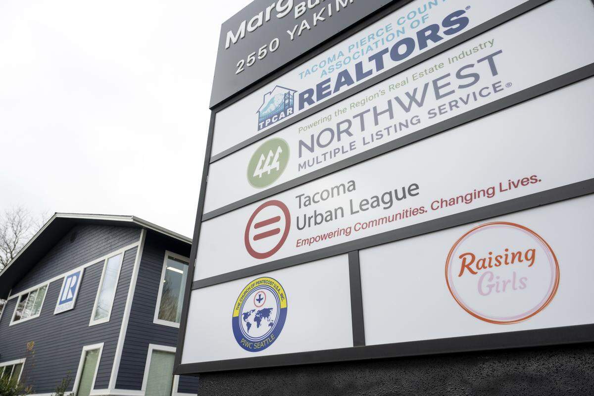 A sign for Tacoma Urban League is pictured on Tuesday, Nov. 18, 2025, in Tacoma, Wash.