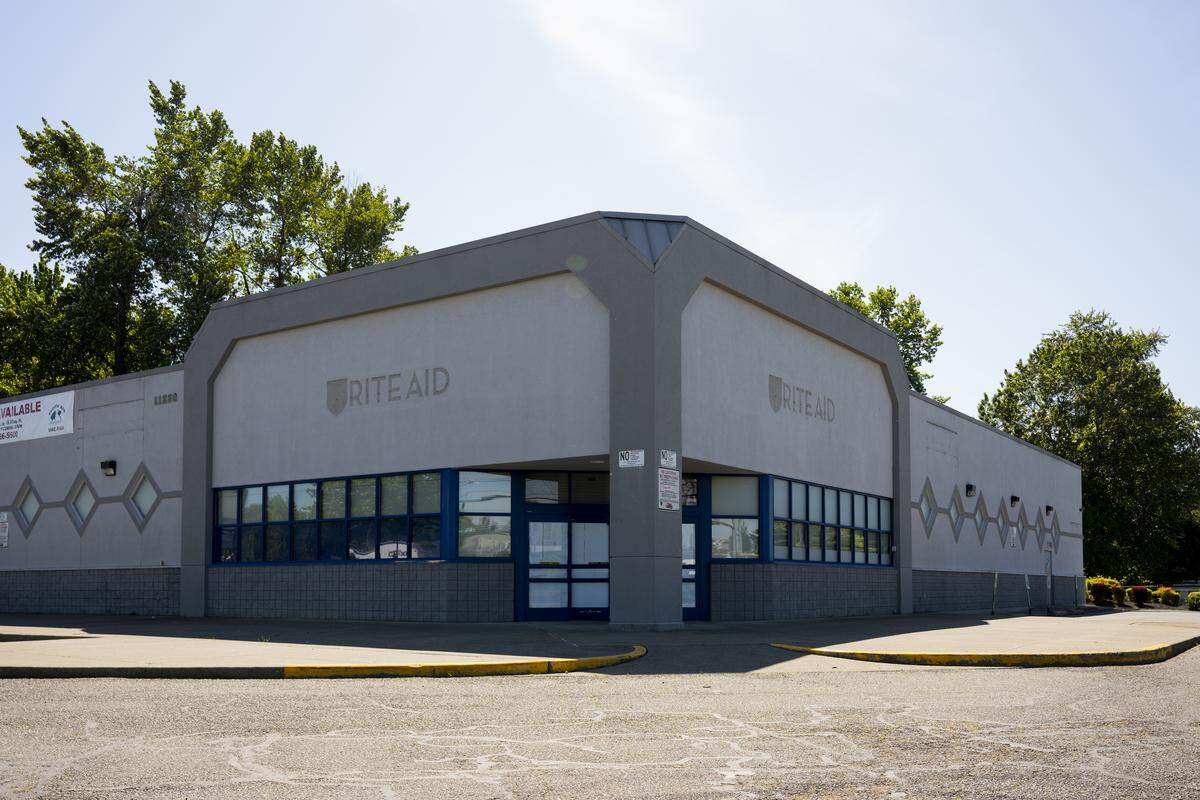 The former Rite Aid at 11220 Canyon Road East, on Monday, May 11, 2026, in the Puyallup area.