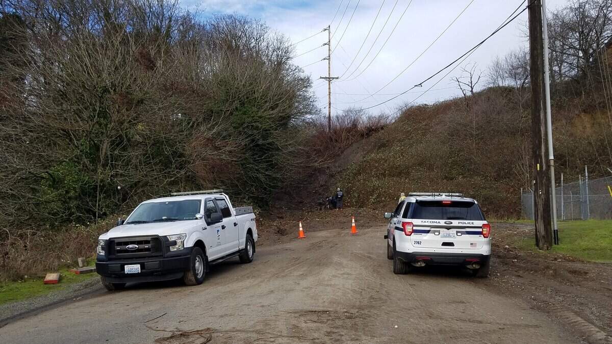 A Tacoma Environmental Services employee was clearing mudslide debris just before 9:30 a.m. Friday near Center and Sawyer streets when the skull was found, police said.