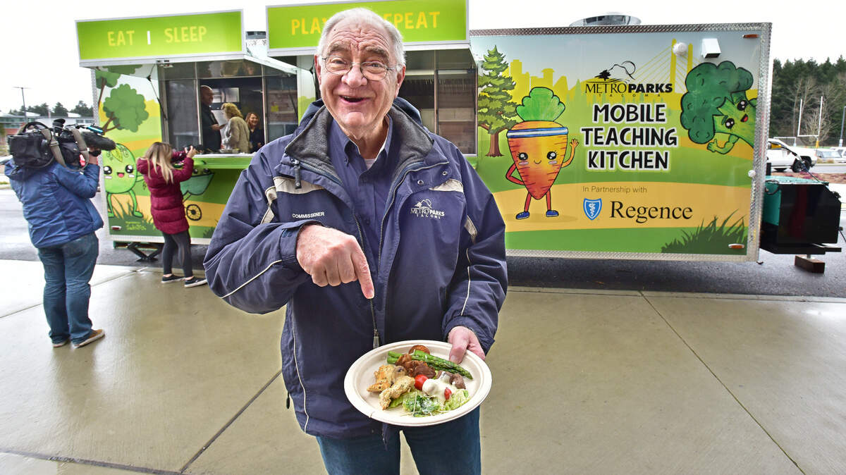 Metro Parks Commissioner Tim Reid pictured at a dedication of the new Mobile Teaching Kitchen on March 7th, 2020 at the Eastside Community center.