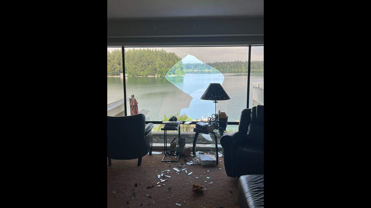 A creature crashed through a couple’s living room window on May 16 in Lakewood, Washington.