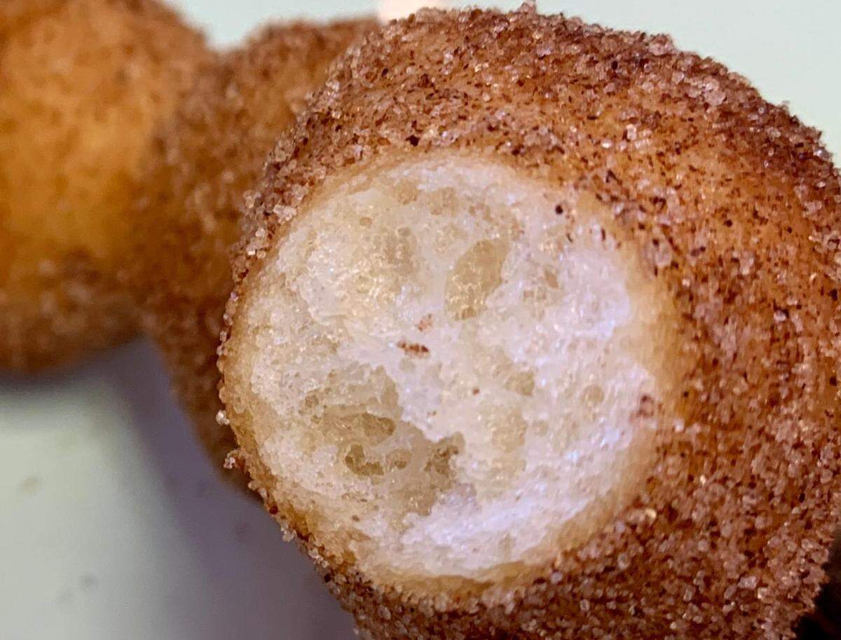 Made in part with rice flour, mochi doughnuts proffer a unique, chewy texture.