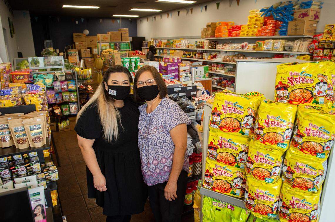 Mariafel Osera and Ofelia Deluna run Sari-Sari Store in Puyallup, Wash., on Friday, July 24, 2020. The Filipino grocery store has operated in Puyallup for a year and built a dedicated community of customers.
