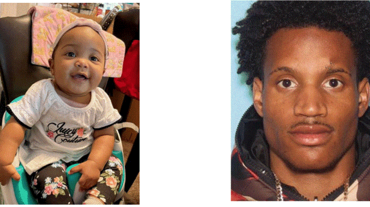 10-month-old Gihanna Smith, left, was abducted from Des Moines WA Friday morning. The suspect has been identified as Reality B. Jordan, right.