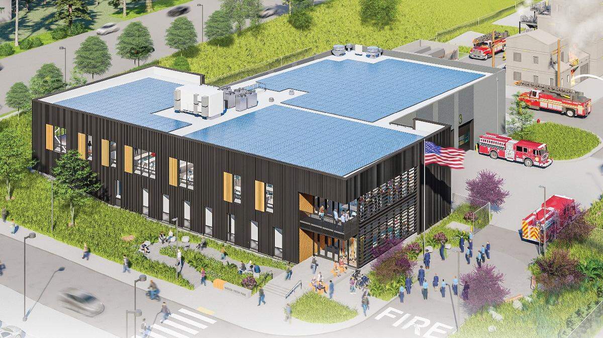 The new building at Bates Technical College will take the place of a commercial truck driving lot, and will feature a live fire training structure, drill yards and a mock fire station.
