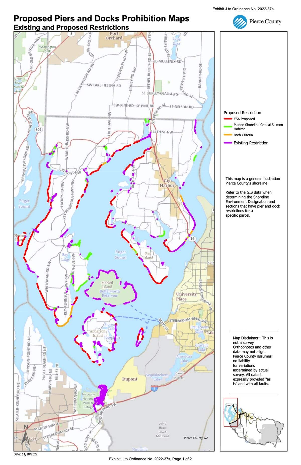 Council identifies shoreline locations off limits to build water structures at.