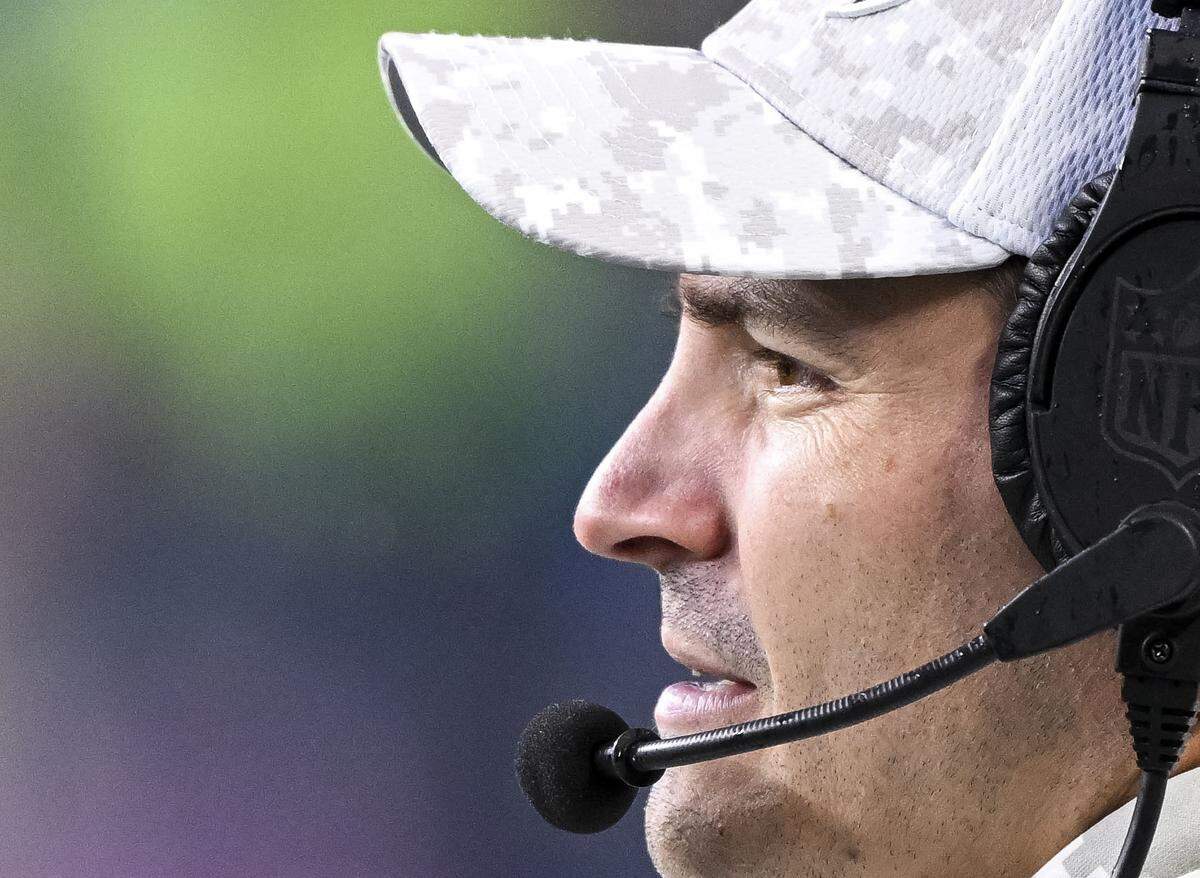 Seattle Seahawks head coach Mike Macdonald looks on from the sidelines during the fourth quarter of the game against the Arizona Cardinals at Lumen Field, on Sunday, Nov. 24, 2024, in Seattle, Wash.