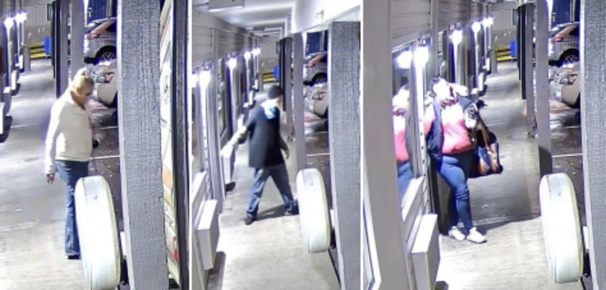 Marian Jones, Pamela Gabrilski-Jones’ and Christopher Reyes leaving a motel in Tacoma on Nov. 26, 2024, according to a surveillance footage in charging documents.