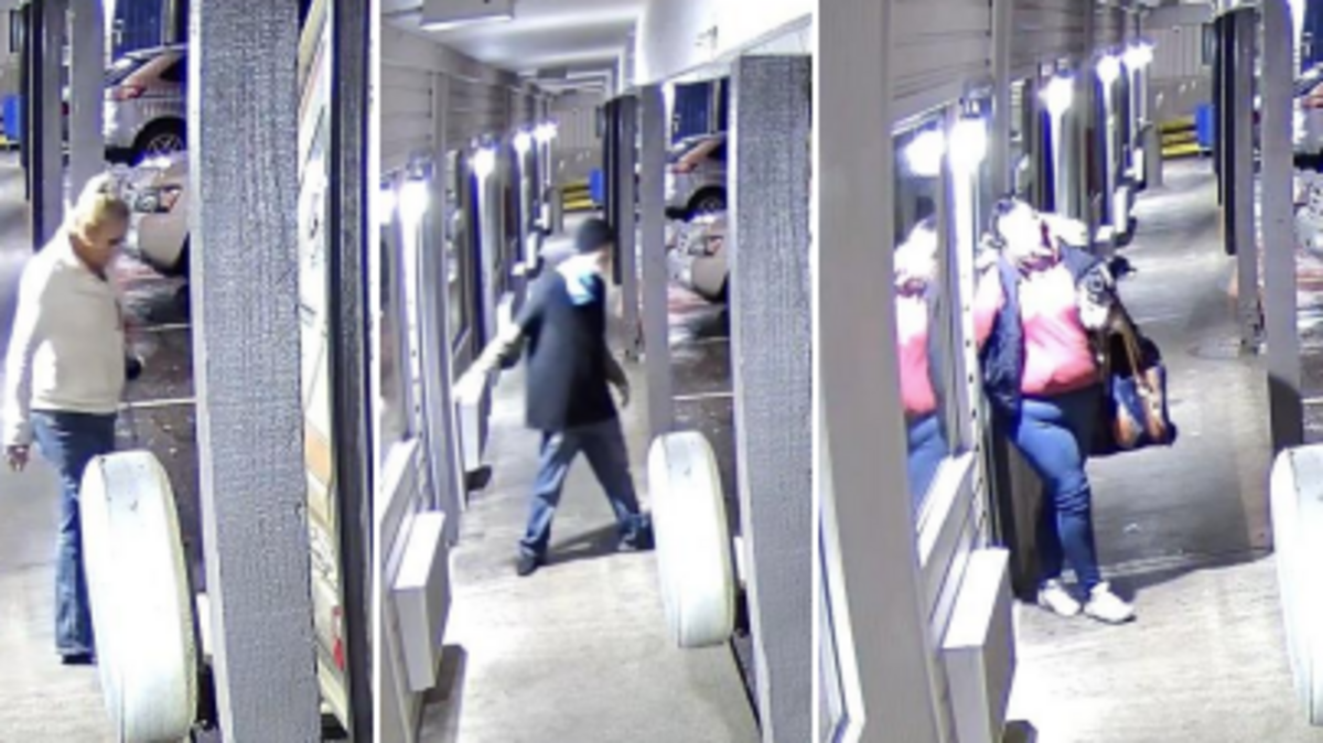 Marian Jones, Pamela Gabrilski-Jones’ and Christopher Reyes leaving a motel in Tacoma on Nov. 26, 2024, according to a surveillance footage in charging documents.