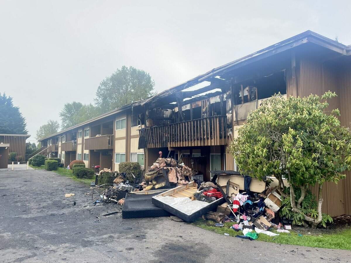 Over a dozen people were displaced following an apartment fire in Tacoma at 7 p.m. Wednesday night.