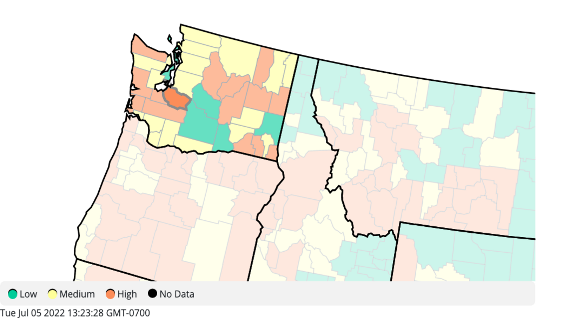 CDC says Pierce County at ‘high’ level of COVID-19; health department says ‘medium’