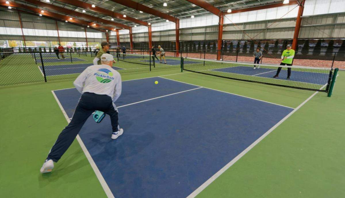 An artistic rendering of the pickleball courts at the Bonney Lake Athletic Facility planned for the Reed Property on Barkubein Road near 72nd Street East. This rendering is in one of the permits on the Washington State Recreation and Conservation Office’s website.