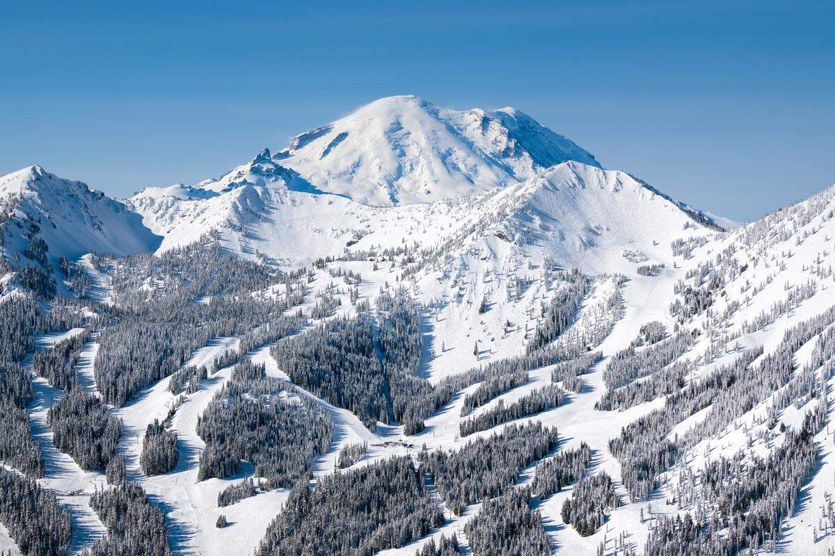 Crystal Mountain on a bluebird day.