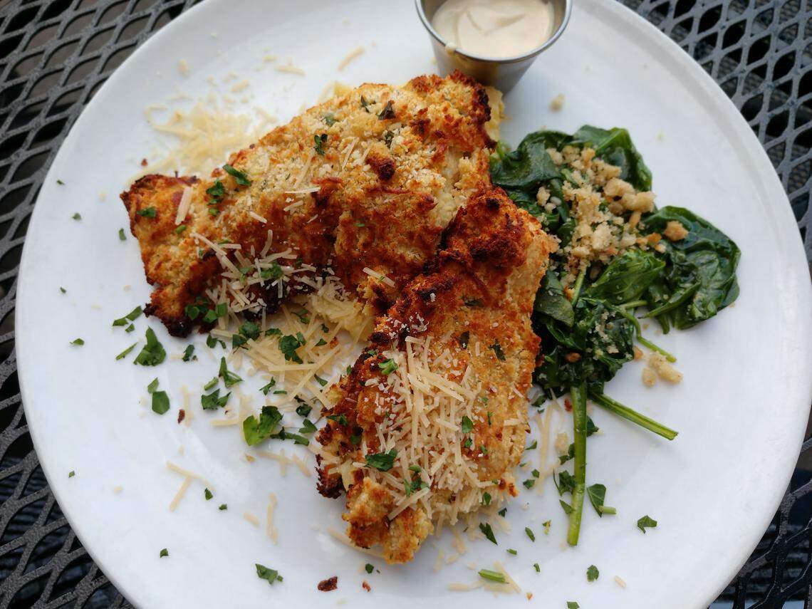 Chicken Dijon is an entree choice at Stanley & Seafort’s.