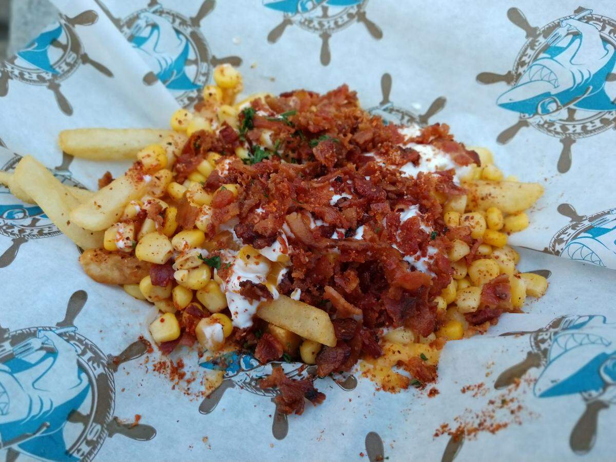 Elotes, or Mexican street corn, was a common theme at this year’s Washington State Fair. Pictured here is elotes fries modeled after the flavors of Mexican street corn.