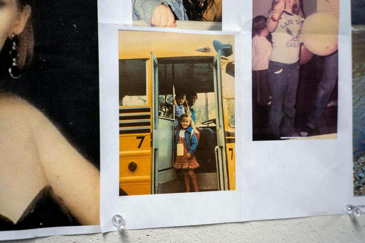 A picture of Steve Young with Leslie and Christie Harp when they were young. Like Young, Leslie is now a bus driver with the Dieringer School District.
