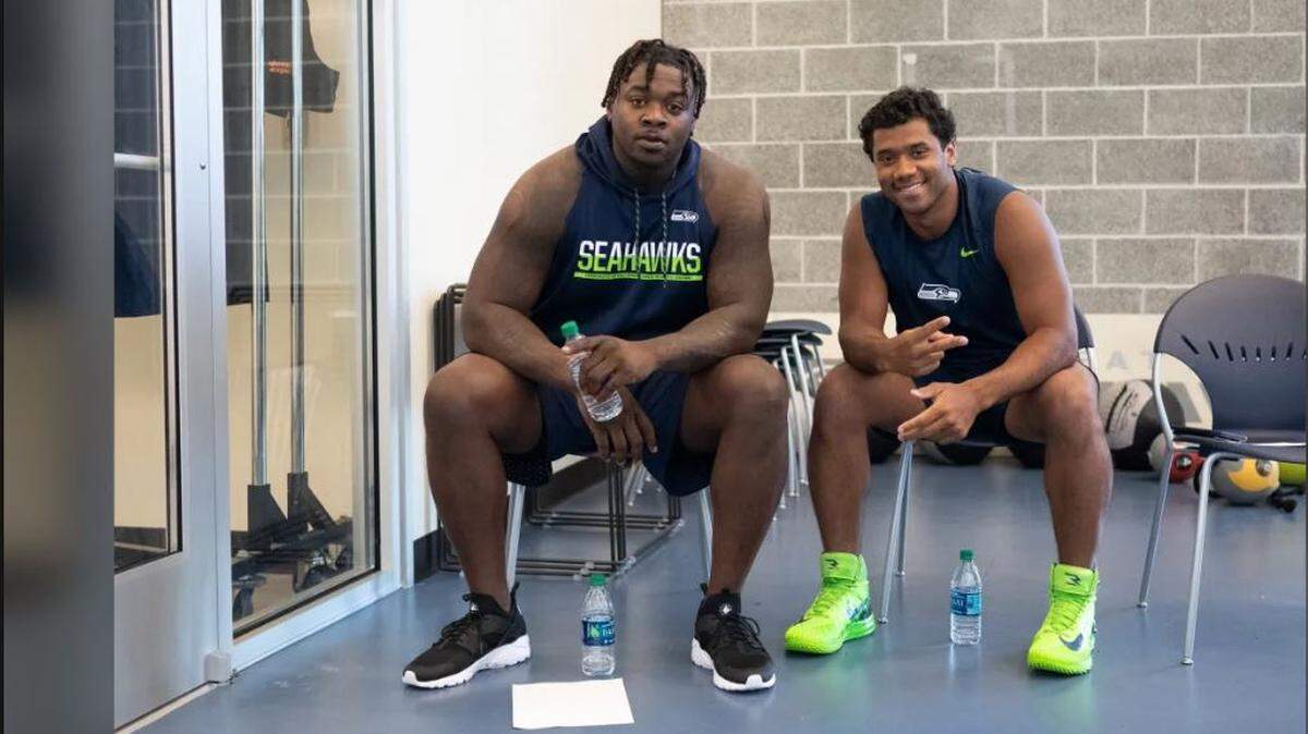 As he always is, quarterback Russell Wilson was with his teammates at Seahawks headquarters Monday for the start of official offseason workouts. The team and its franchise man were continuing to work on a contract extension beyond the 2019 season.