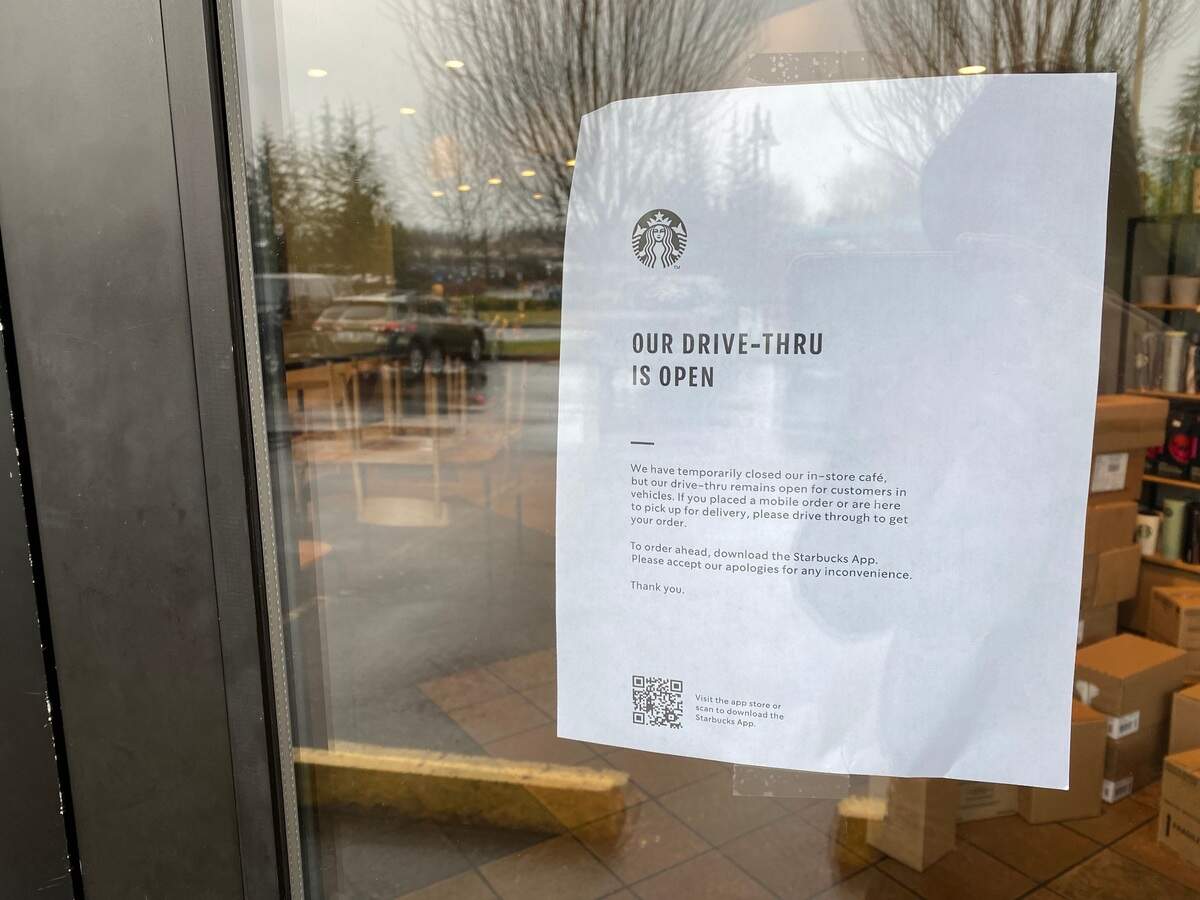 The Starbucks near the University Place post office alerted customers to its temporary lobby closure on Tuesday. The store is limiting operations to drive-thru due to staffing issues.