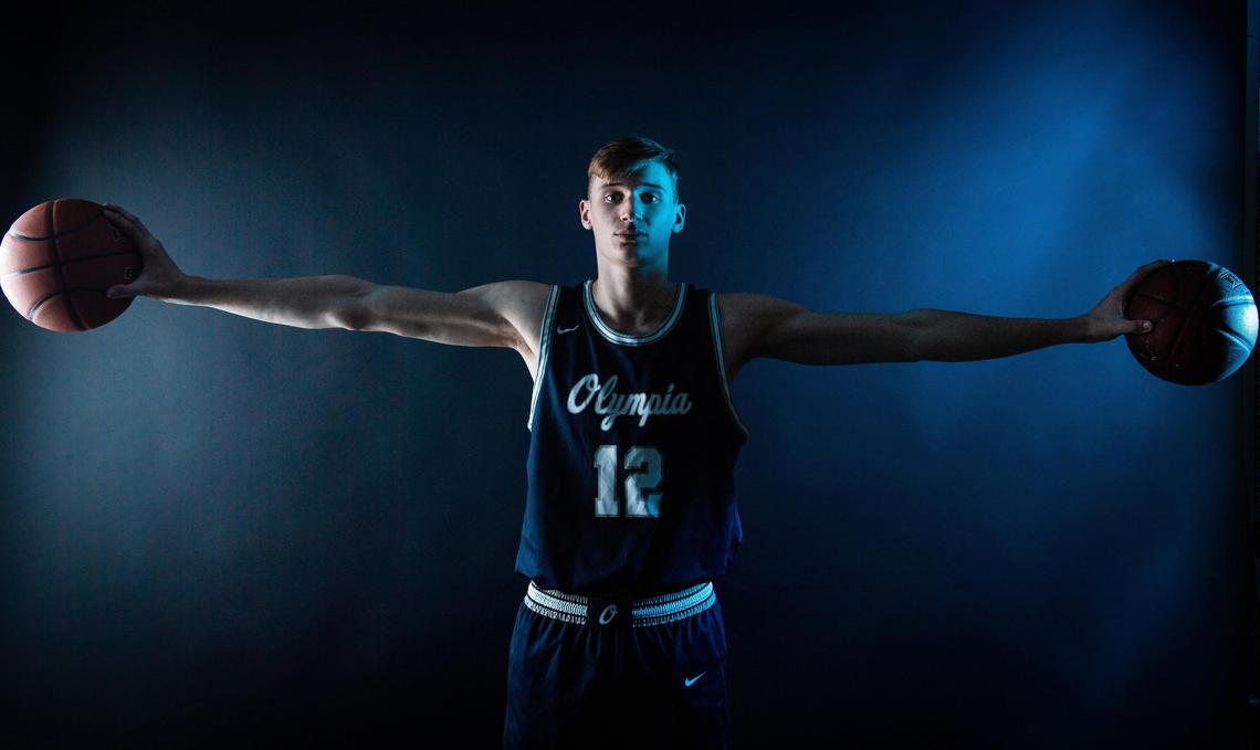 Olympia’s Jackson Grant is The News Tribune’s boys basketball player of the year. Photographed at the Tacoma News Tribune in Tacoma, Wash., on Sunday, March 15, 2020.