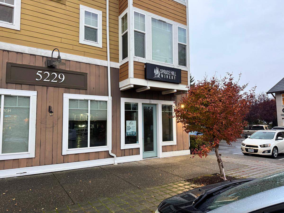 Spruce Hill Winery plans to open a tasting room in mid-January 2026 at 5229 Olympic Dr., Unit B, in Gig Harbor, Wash.