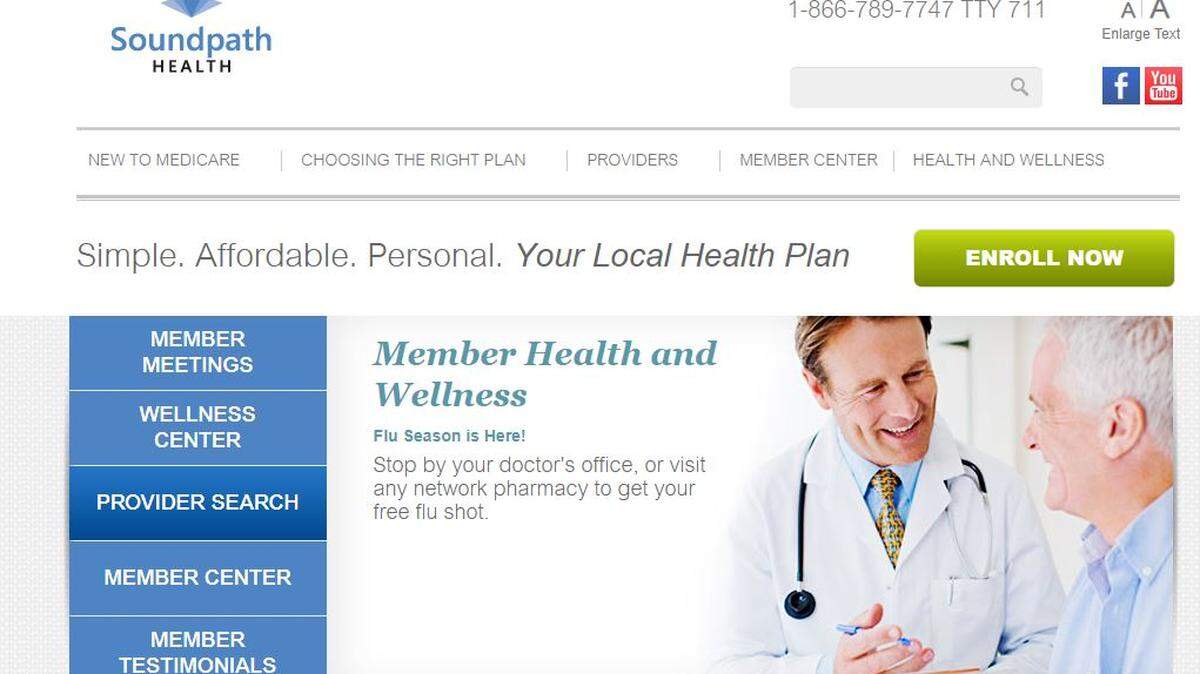 A screen capture of Soundpath Health, whose Federal Way operations will start winding down operations at the end of the year. Those plans will be managed by Premera Blue Cross starting Jan. 1.