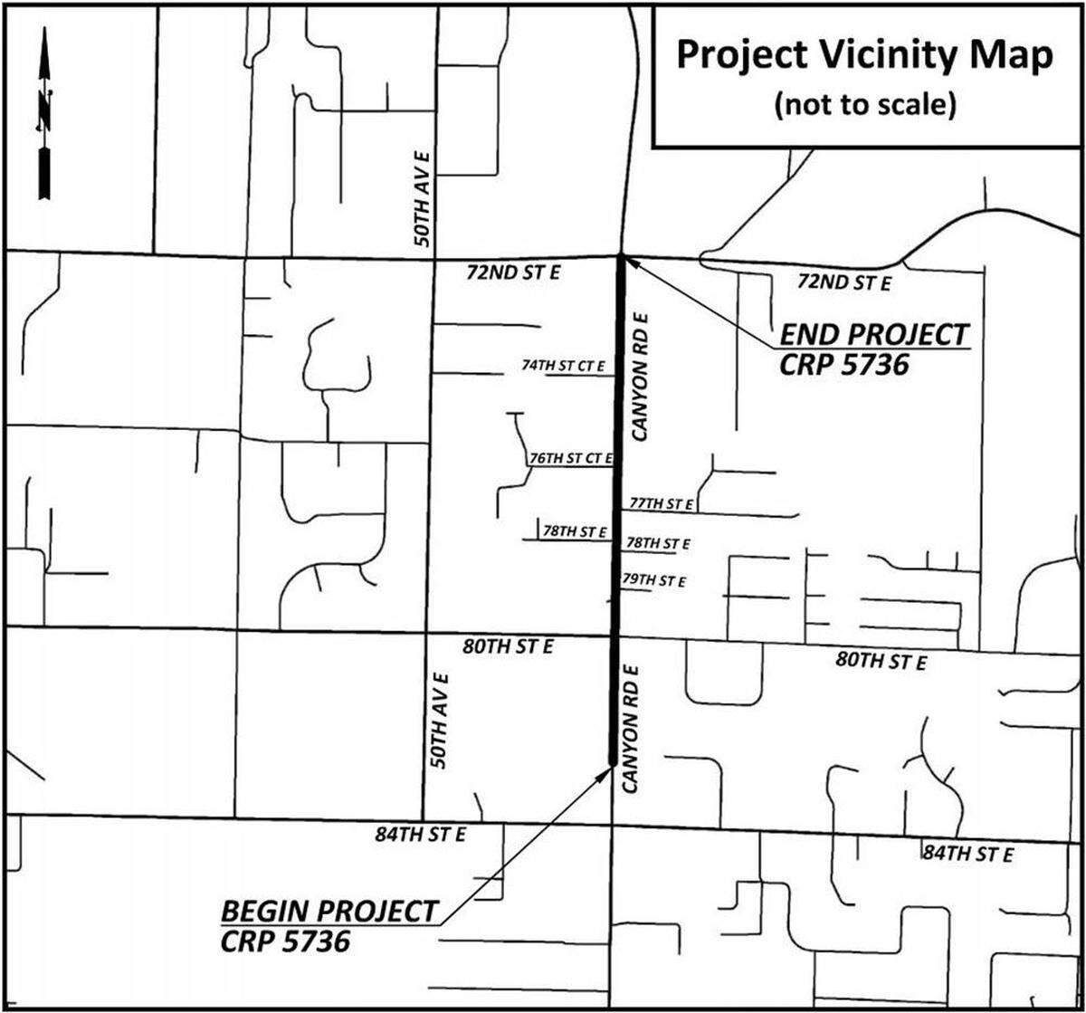 Construction crews will work on a portion of the road starting from 400 feet north of 84th St. E to 72nd St. E to “enhance safety and relieve traffic congestion,” according to Pierce County’s website.
